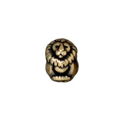 TierraCast Lion Euro Bead / pewter with a brass oxide finish / large hole bead