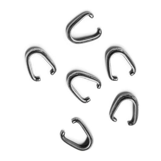 TierraCast Nouveau Pinch Bail / 6 Pack / pewter with antique silver finish
