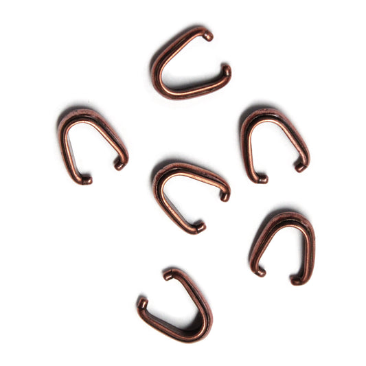TierraCast Nouveau Pinch Bail / 6 Pack / pewter with antique copper finish