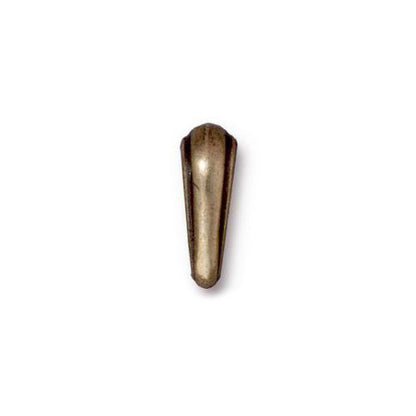 TierraCast Nouveau Pinch Bail / pewter with a brass oxide finish / front view