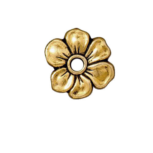 TierraCast Apple Blossom Rivetable Bead / pewter with an antique gold finish