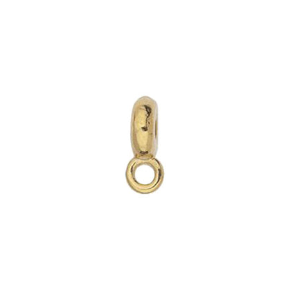 TierraCast Hammertone Spacer Bail / pewter with a bright gold finish / front view