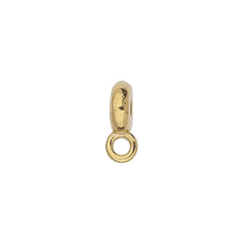 TierraCast Hammertone Spacer Bail / pewter with a bright gold finish / front view