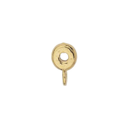 TierraCast Hammertone Spacer Bail / pewter with a bright gold finish / sideview