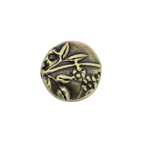 TierraCast 14mm Jardin Puffed Bead / pewter with a brass oxide finish