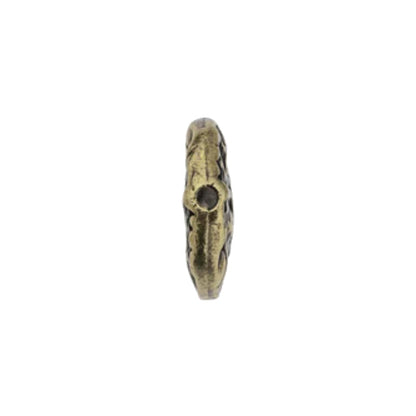 TierraCast 14mm Jardin Puffed Bead / pewter with a brass oxide finish / side view