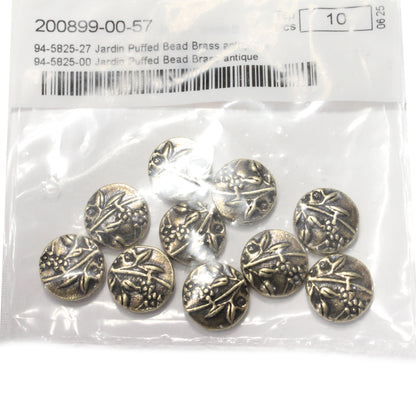 TierraCast 14mm Jardin Puffed Bead / pewter with a brass oxide finish