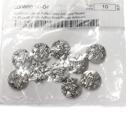 TierraCast 14mm Jardin Puffed Bead / pewter with an antique finish