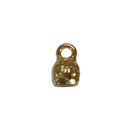TierraCast 4 x 2mm Distressed Crimp End Cap / pewter with a bright gold finish / 94-5852-25