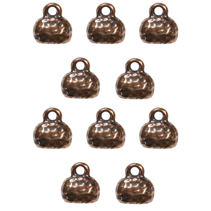 TierraCast 6 x 2mm Distressed Crimp End Cap / 10 Pack / pewter with antique copper finish