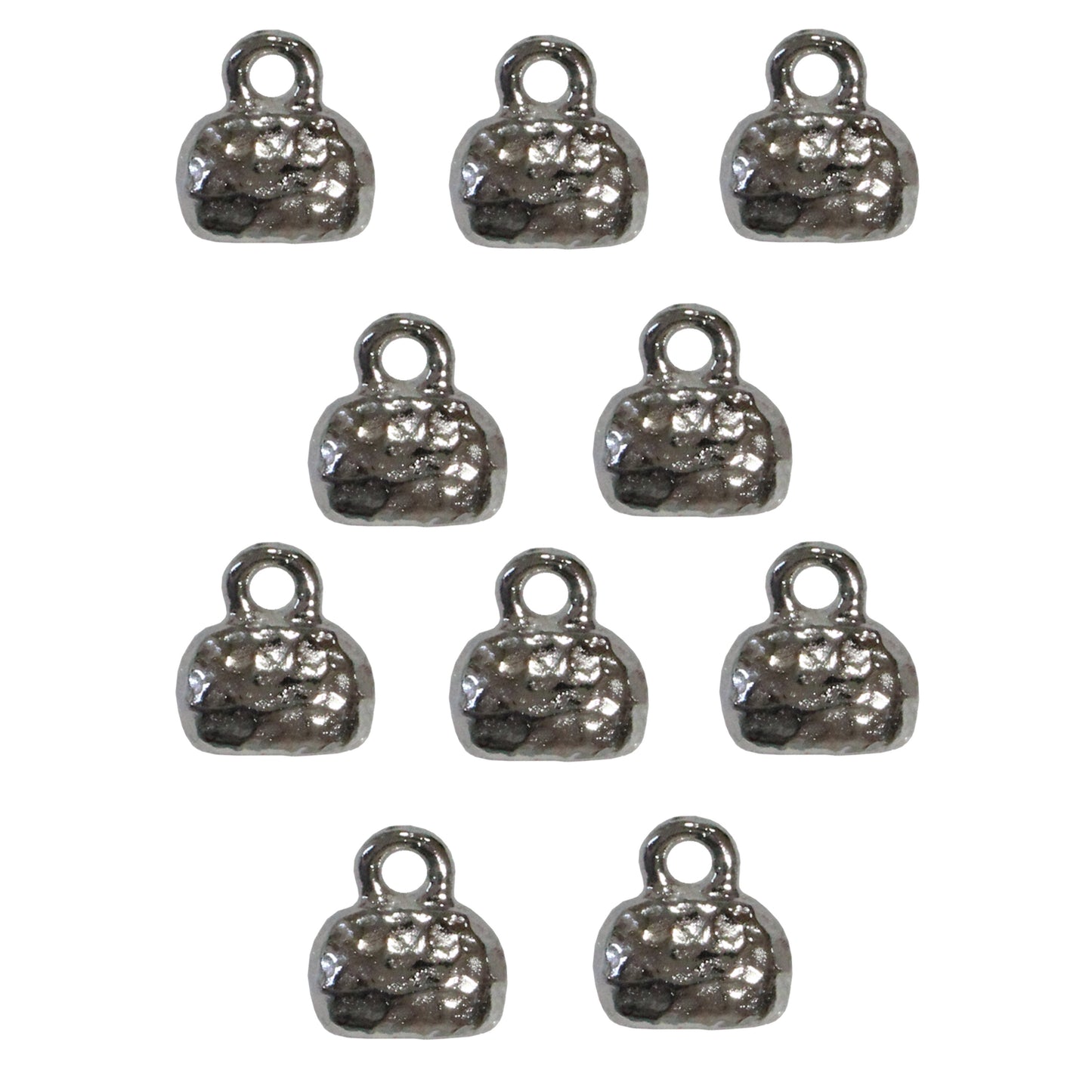 TierraCast 6 x 2mm Distressed Crimp End Cap / 10 Pack / pewter with a bright rhodium finish