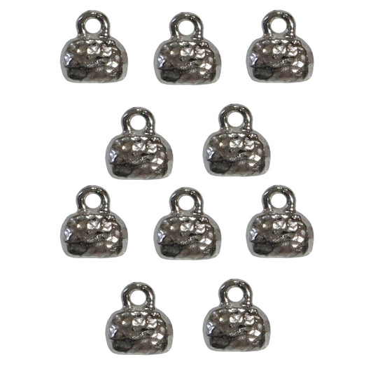 TierraCast 6 x 2mm Distressed Crimp End Cap / 10 Pack / pewter with a bright rhodium finish