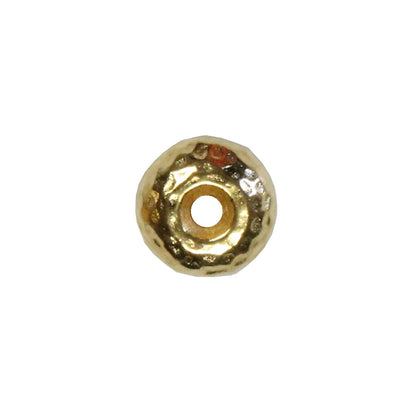 TierraCast 7mm Hammertone Rondelle Bead / 20 Pack / plated pewter with a bright gold finish