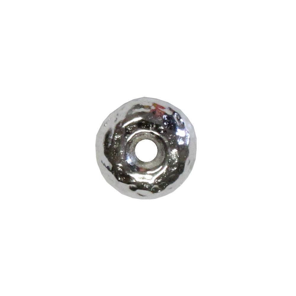 TierraCast 7mm Hammertone Rondelle Bead / plated pewter with a white bronze finish