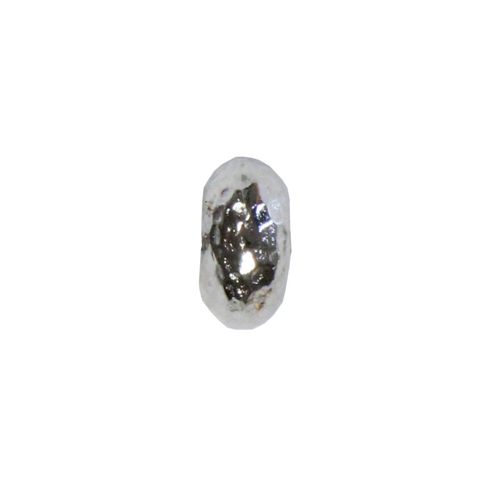 TierraCast 7mm Hammertone Rondelle Bead / plated pewter with a white bronze finish / side view