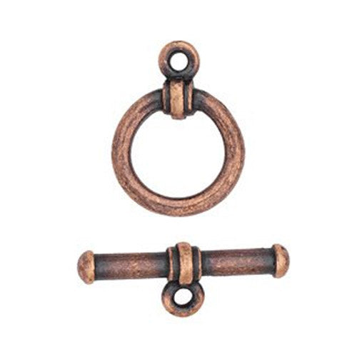 TierraCast Bar & Ring Toggle Clasp / pewter with an antiqued copper finish