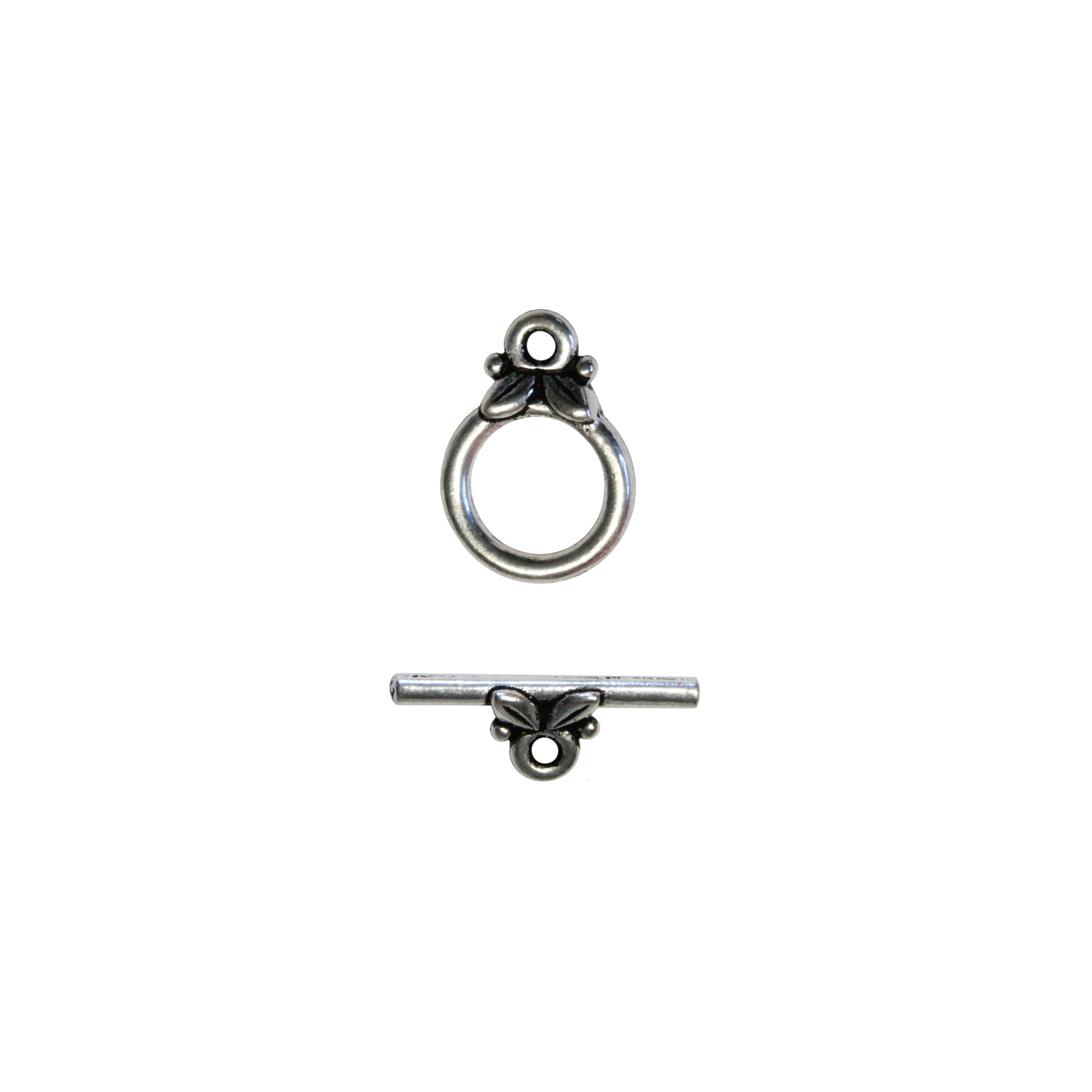 TierraCast Small Leaf Toggle Clasp / pewter with an antique silver finish