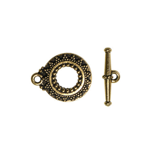 TierraCast Bali Toggle Clasp / pewter with antique gold finish