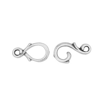 TierraCast Vine Hook and Eye Clasp / pewter with antique silver finish