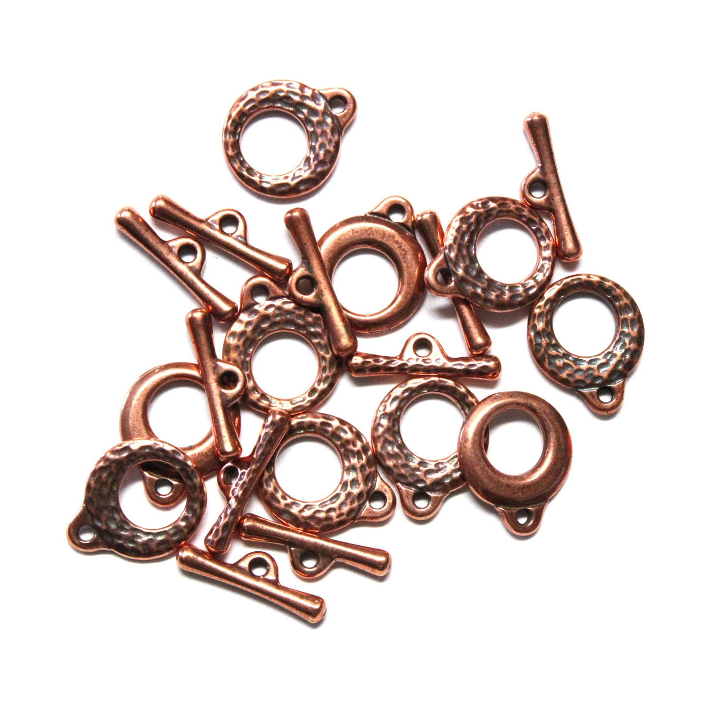 TierraCast Maker's Toggle Clasp / 10 Pack / pewter with antique copper finish