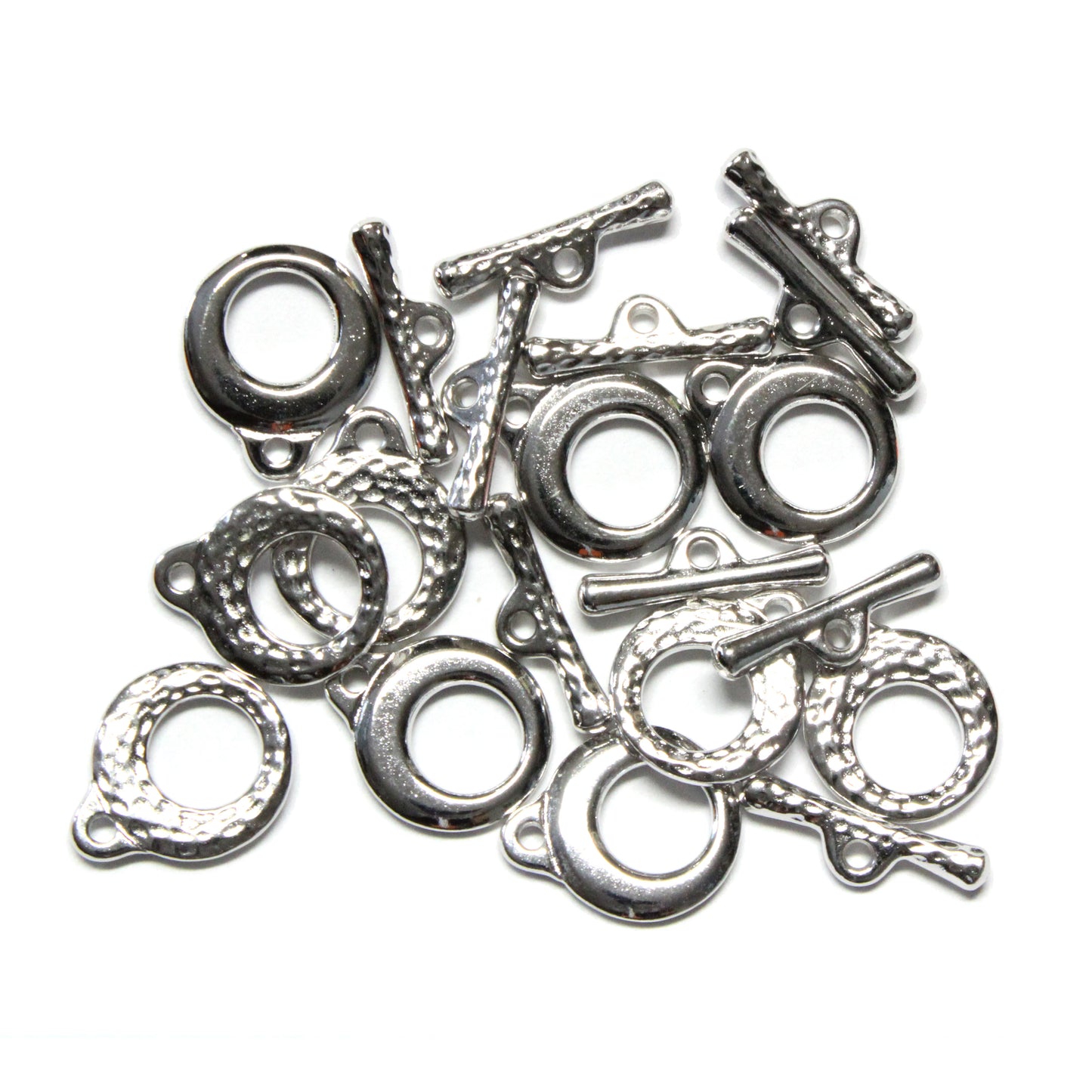 TierraCast Maker's Toggle Clasp / 10 Pack / pewter with a bright rhodium finish