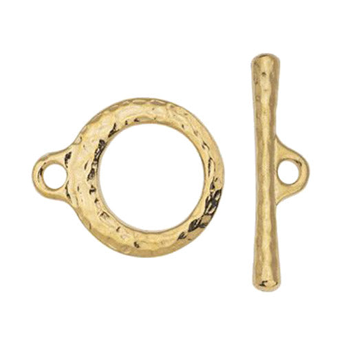 TierraCast Craftsman Toggle Clasp / pewter with a bright gold finish
