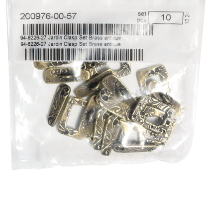 TierraCast Jardin Toggle Clasp / 10 Pack / pewter with a brass oxide finish