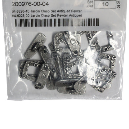 TierraCast Jardin Toggle Clasp / 10 Pack / pewter with an antique finish