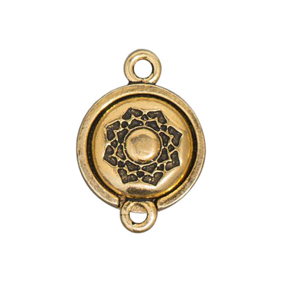 TierraCast Lotus Magnetic Clasp / pewter with antique gold finish / reverse view