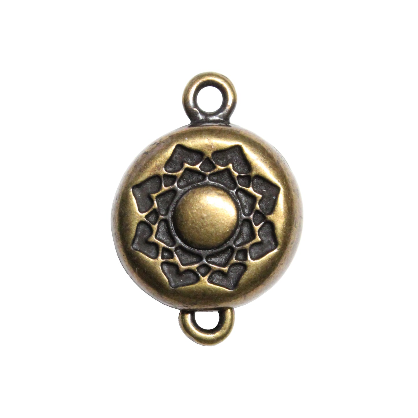 TierraCast Lotus Magnetic Clasp / pewter with a brass oxide finish