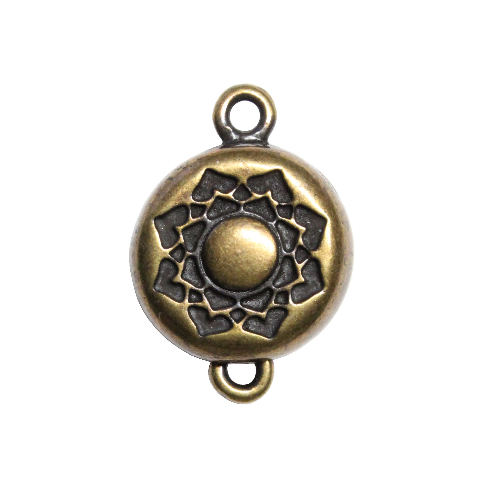 TierraCast Lotus Magnetic Clasp / pewter with a brass oxide finish