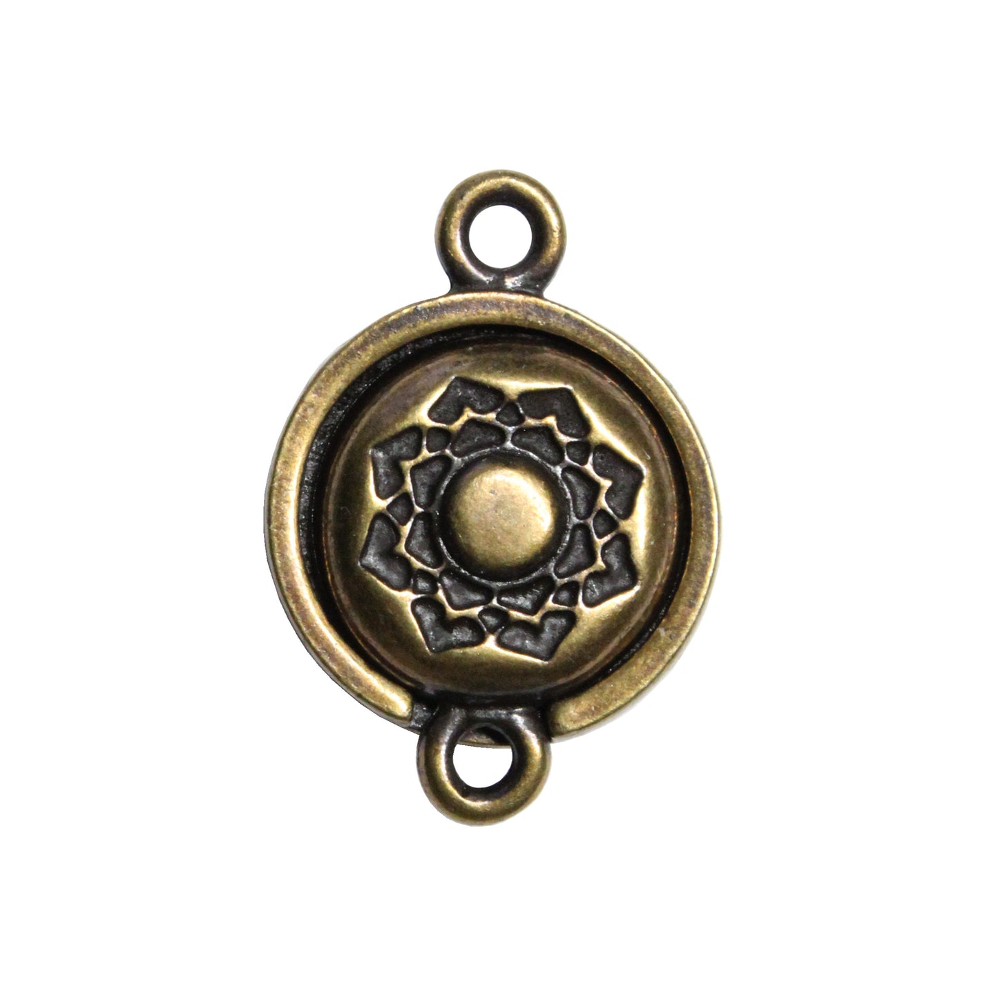 TierraCast Lotus Magnetic Clasp / pewter with brass oxide finish / reverse view