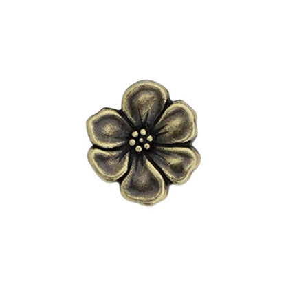 TierraCast Apple Blossom Button / pewter with a brass oxide finish