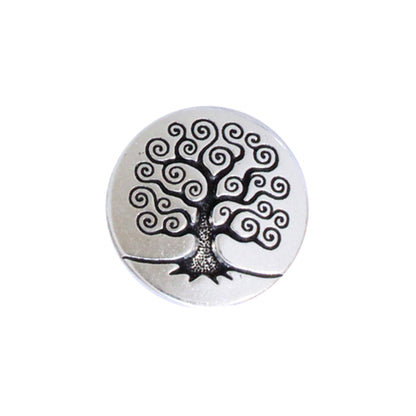 TierraCast Tree of Life Button / pewter with antique silver finish