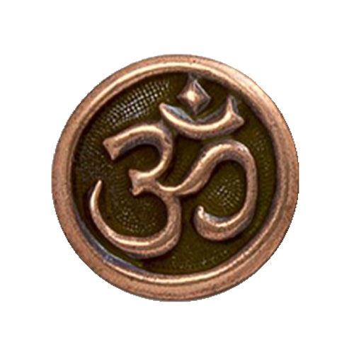 TierraCast Om Button – pewter with antique copper finish