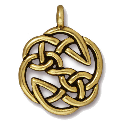 TierraCast Open Knot Pendant / 5 Pack / pewter with antique gold finish