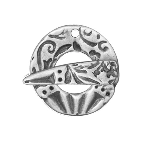 TierraCast Flora Toggle Clasp / 10 Pack / pewter with an antique finish
