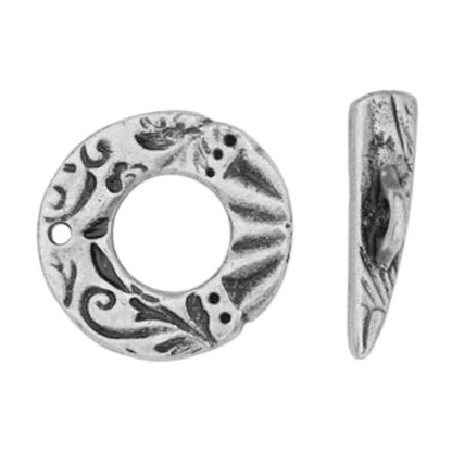TierraCast Flora Toggle Clasp / 10 Pack / pewter with an antique finish