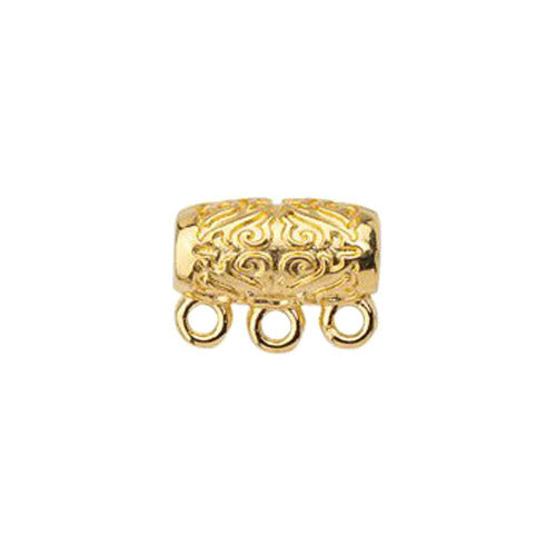 Bail with 3 Small Rings / Gold 24K Plated Zamak