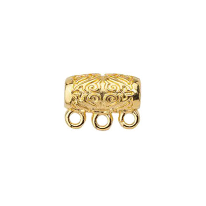 Bail with 3 Small Rings / Gold 24K Plated Zamak