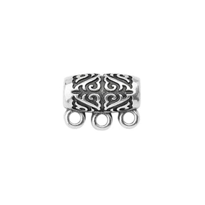 Bail with 3 Small Rings / Antique Silver Plated Zamak