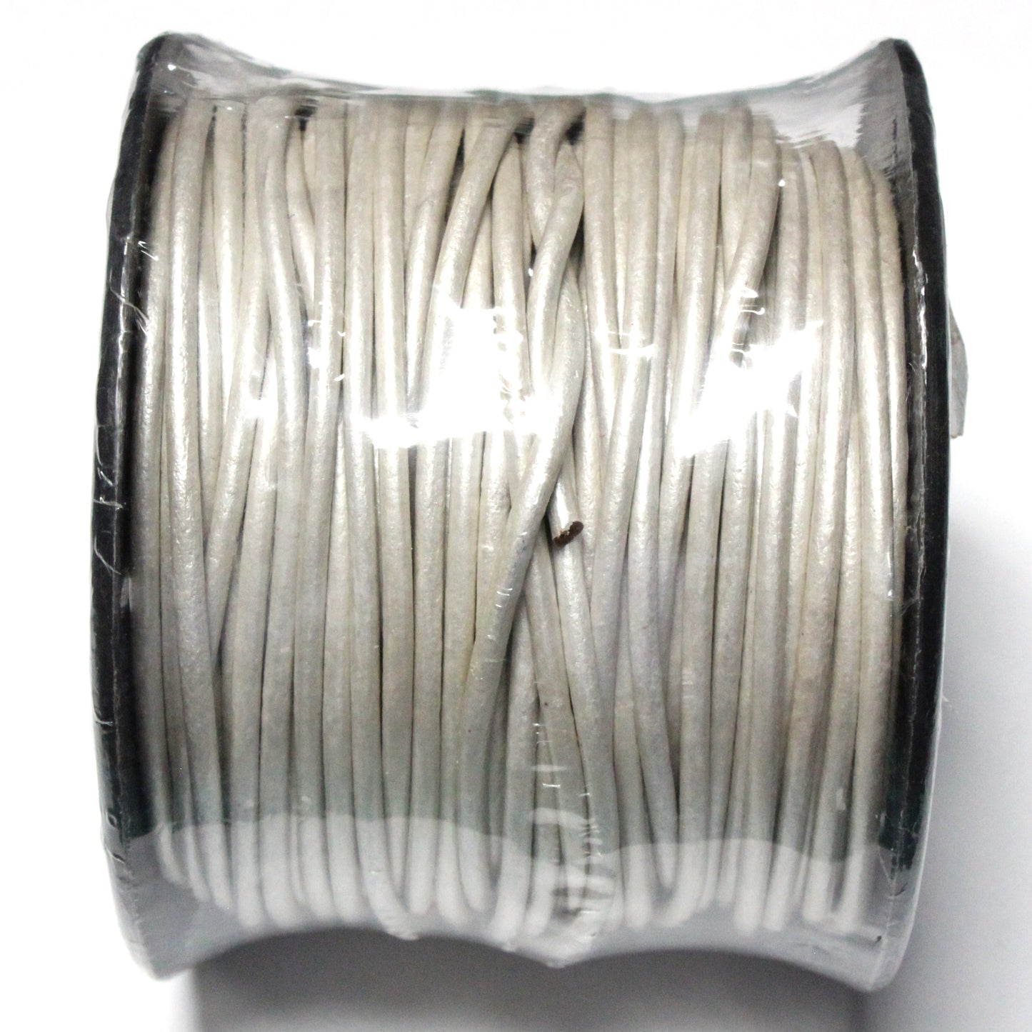 METALLIC PEARL 2mm Round Leather Cord / 25m Roll
