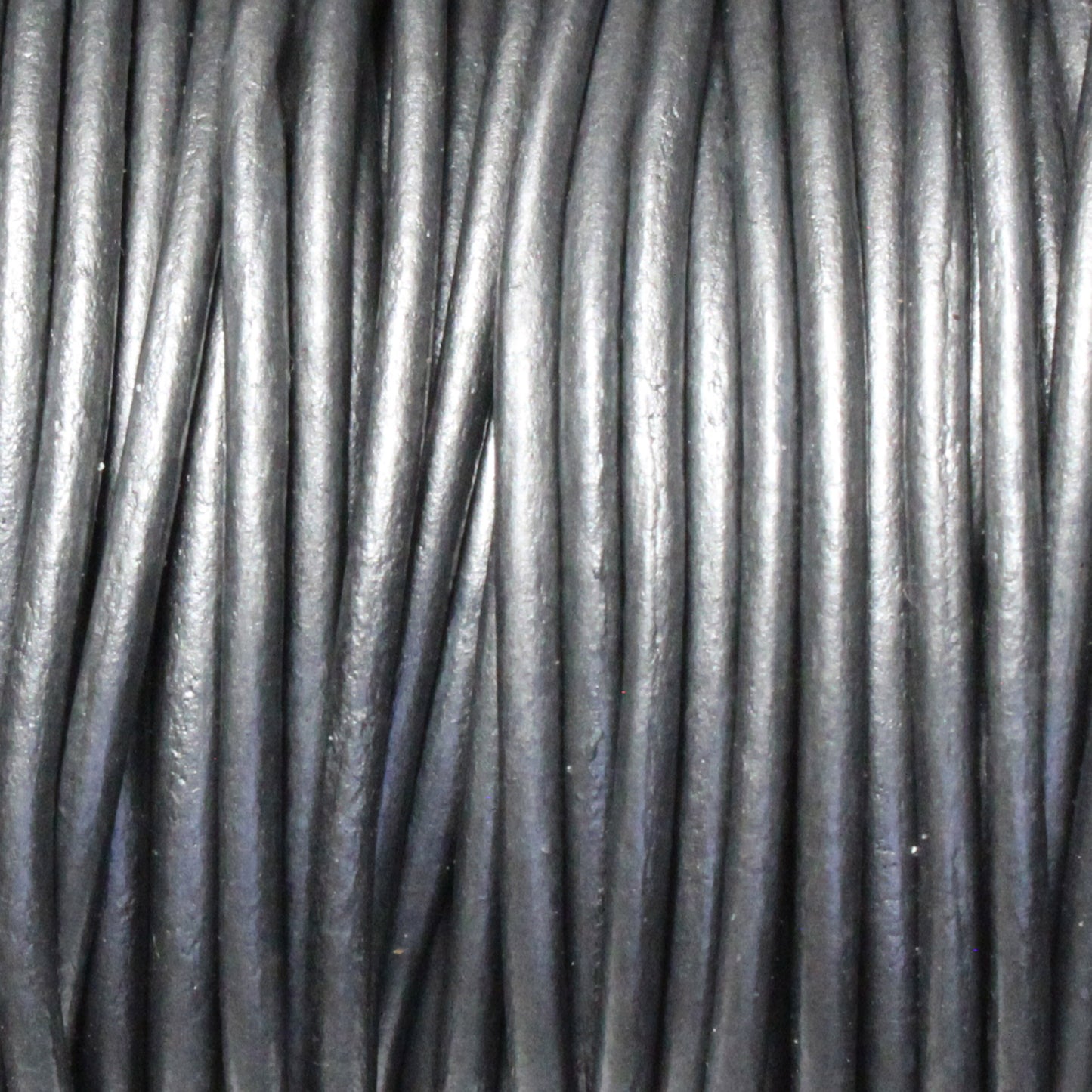 METALLIC GREY 2mm Round Leather Cord