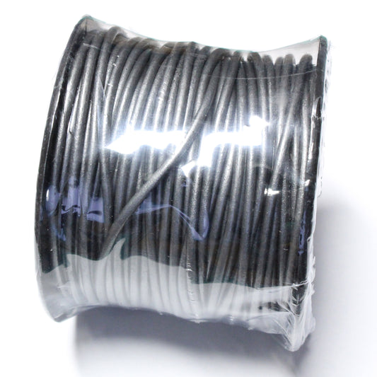 METALLIC GREY 2mm Round Leather Cord / 25m Roll