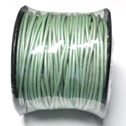 METALLIC OASIS TURQUOISE 2mm Round Leather Cord / 25m Roll