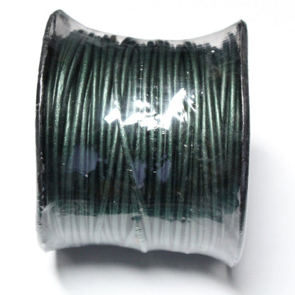 METALLIC OCEAN GREEN 2mm Leather Cord / 25m Roll