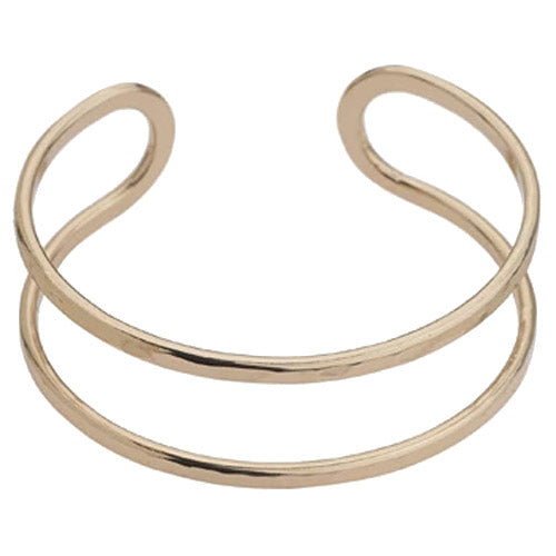 Hammertone Double Cuff Bracelet – 24K Gold Plated Brass