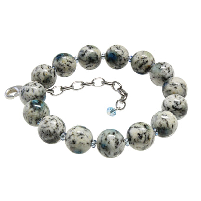 K2 Granite Beaded Bracelet / 6 - 7.5 Inch wrist size / 10mm round beads