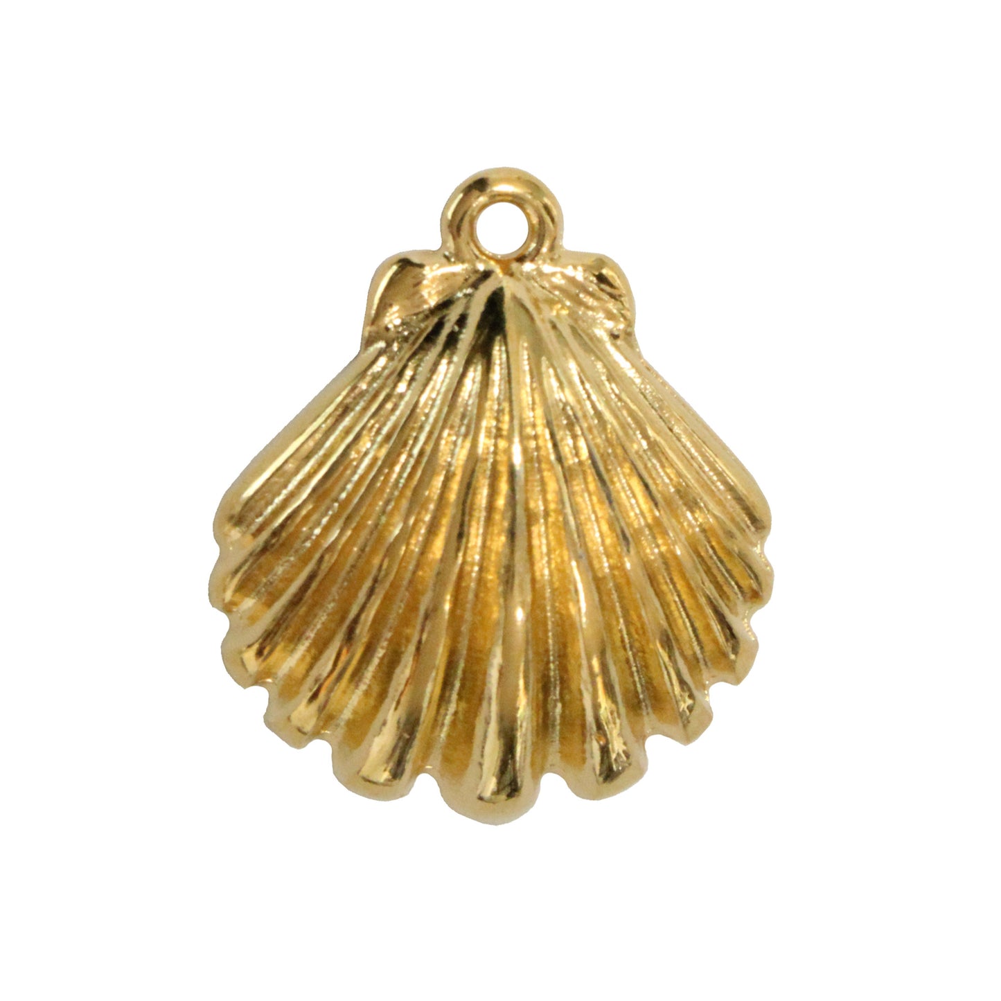 18mm Clamshell Pendant / Gold 24K Plated Zamak