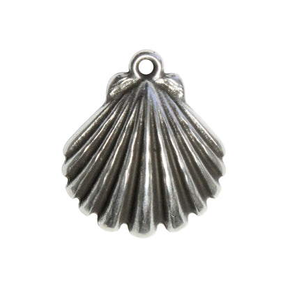 Clamshell Pendant / 20x17.5mm / Antique Silver Zamak / made in EU